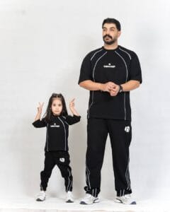 ست اسلش و تی شرت بگ استایل بچگانه و بزرگسال